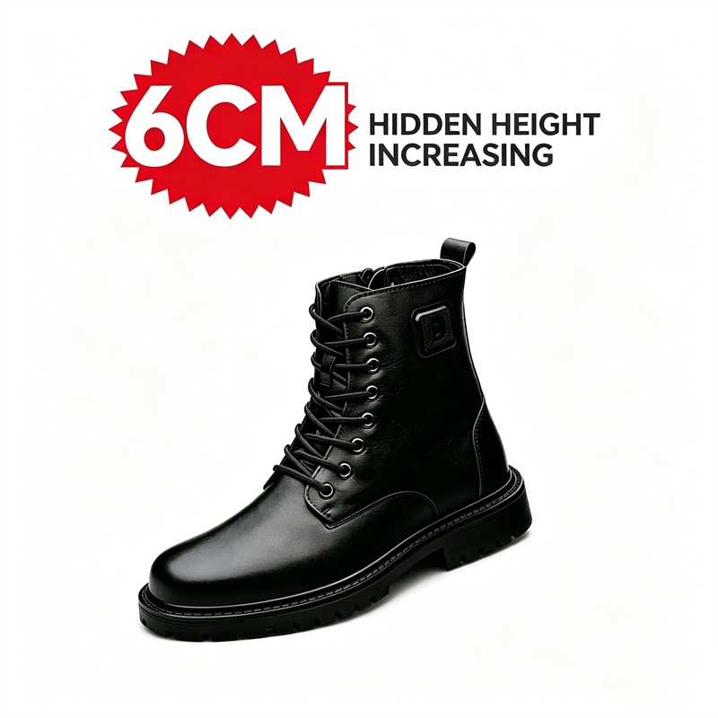 Men'S Shoes Increase Height - Herren 6cm Versteckte Höhenerhöhende Lederstiefel Winter