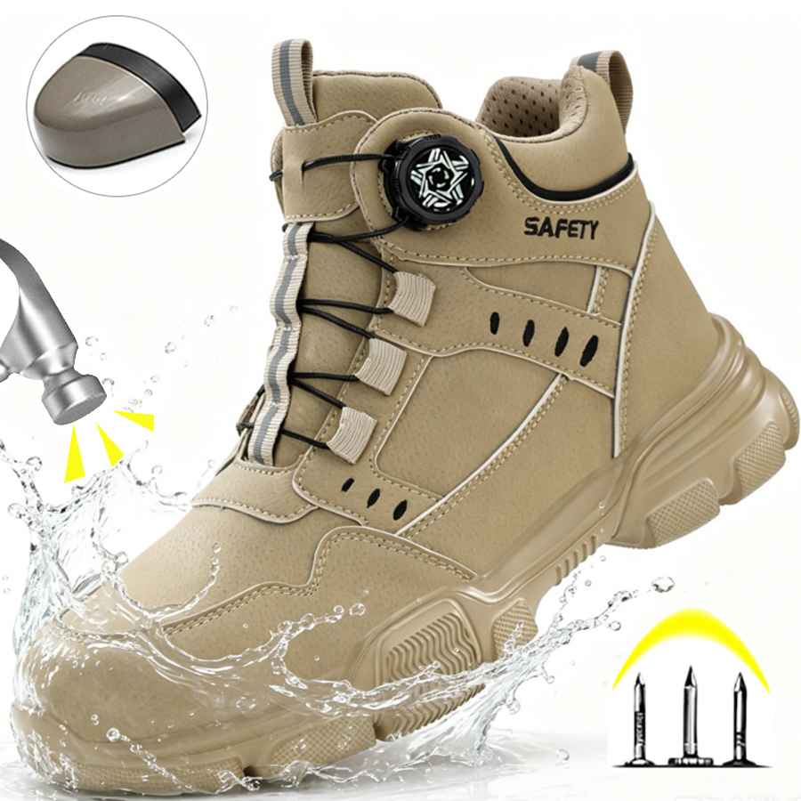 Men'S Shoes Water Resistant - Halloween Herren-Arbeitsschuhe mit Stahlkappe, wasserabweisend, stoßfest,